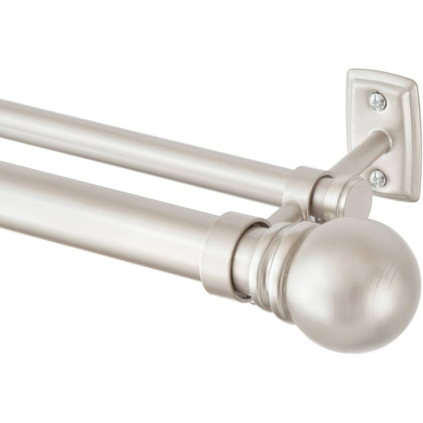 Kenney Hamlin Double Window Curtain Rod, 1" Diameter, 66"120" Length
