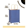 thumbnail image 4 of 50-Packs Gift Bag with Handles Bulk Kraft Deep Blue Paper Bags Multiple Uses (8.3"x3"x6"inch Small Size), 4 of 6