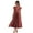 Brick Red, variant on Women's V-Neck Sleeveless Dress Summer Casual Loose Zipper Closure Pleated Gown Elegant Breathable Dress for Office Parties Travel Holiday