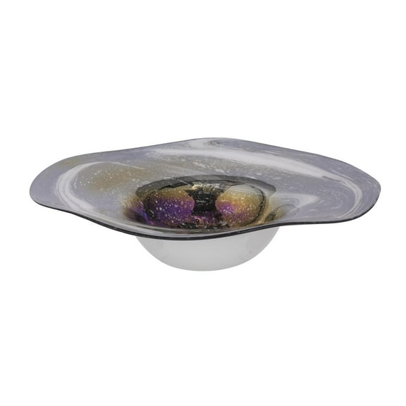 A&B Home 18" Svirla Blown-Glass Bowl-Color:Multi-Color,Style:Classic Vintage