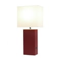 thumbnail image 2 of Elegant Designs 21" Leather Wrapped Table Lamp, w/ USB Port, Red, w/ LED Bulb Included, 2 of 8