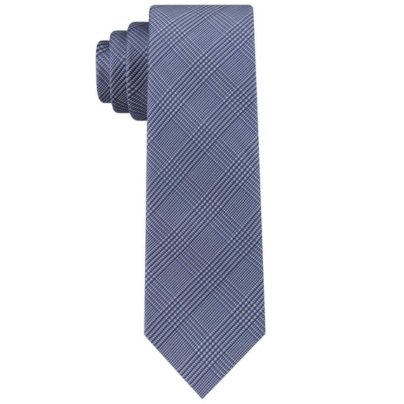 Calvin Klein Men’s Tech Glen Plaid Ties, Blue