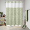 thumbnail image 6 of No Hook Shower Curtain, Sage Green Shower Curtains for Bathroom with See Through Top Window, Modern Abstract Art Farmhouse Waterproof & Washable Bath Curtain Stall 48"x72", 6 of 9