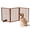 Brown, variant on 24″ Tall Freestanding Wood Dog Gate with Door for Pets Dog Fence 4-Panel White