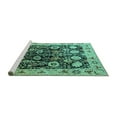 thumbnail image 2 of Ahgly Company Machine Washable Indoor Square Oriental Turquoise Blue Industrial Area Rugs, 5' Square, 2 of 4