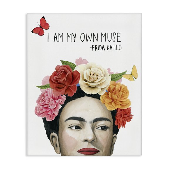 Stupell Industries Bohemian Pink and Coral My Own Muse Frida's Flowers Canvas Art, 24 x 30, by Grace Popp