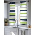 thumbnail image 5 of Green Gray Striped Sheer Curtains 45 Inch Length 2 Panels Set for Living Room/Bedroom, Farmhouse Stripes Modern Abstract Art Kitchen Curtains Grommet Semi-Sheer Curtains Window Treatments 42"x45"x2, 5 of 7