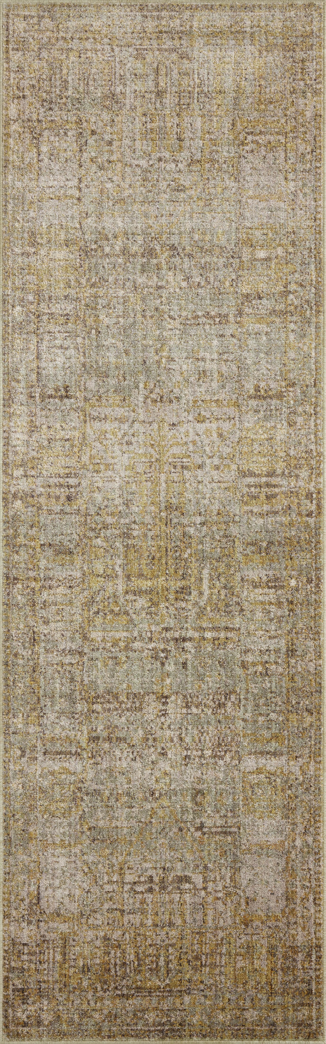 Jean Stoffer x Loloi Bradbury Dove / Gold 2'-6" x 12'-0" Runner Rug