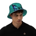 thumbnail image 4 of Balery Blue Floral with Butterflies Sombreros para el sol para hombre y mujer, sombrero de pescador con UPF 50+, 4 of 6
