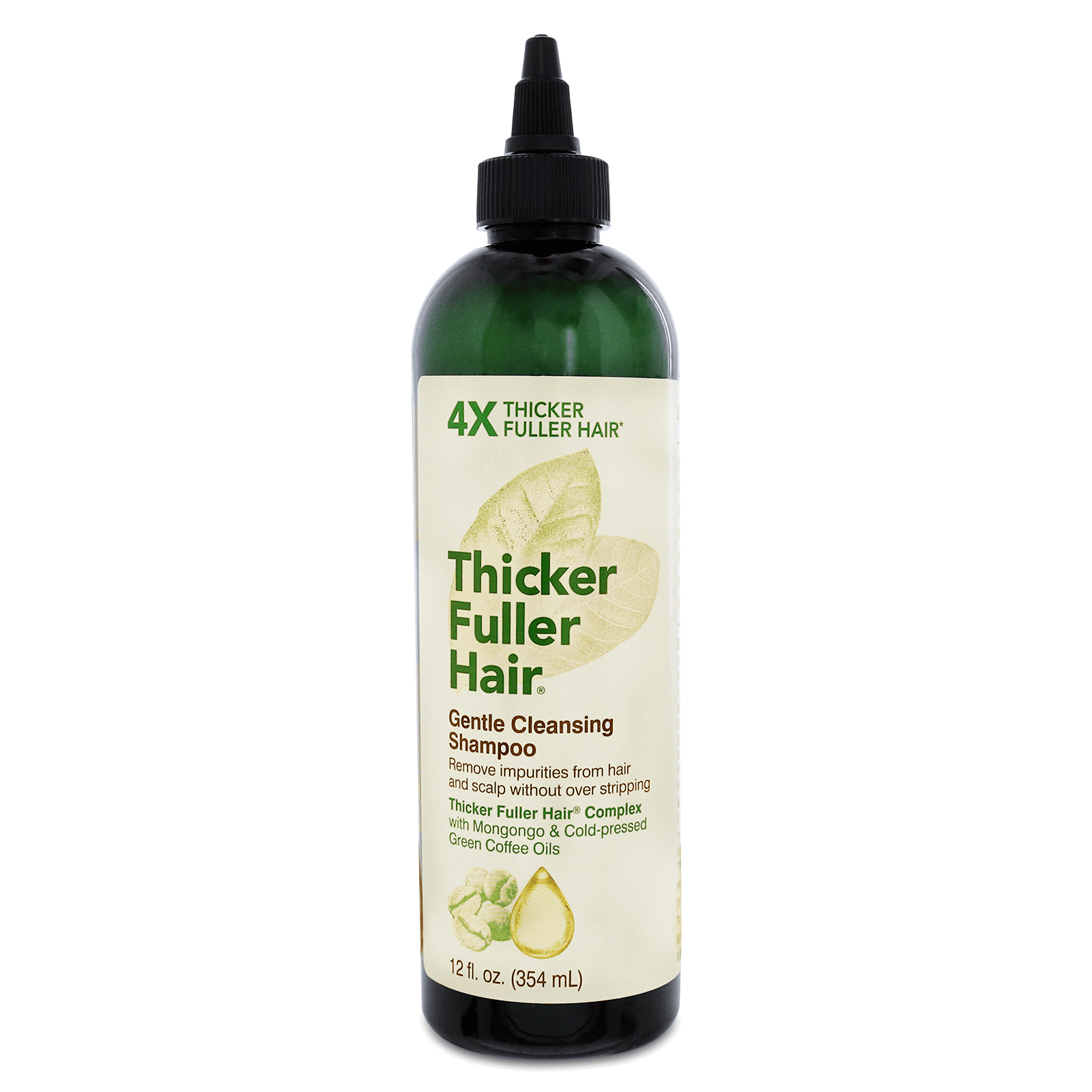 Thicker Fuller Hair Gentle Cleansing Shampoo with Mongongo Oil and Green Coffee, 12 oz