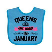 Inktastic Queens Are Born in January Boys or Girls Baby Bib
