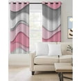 thumbnail image 3 of Blackout Curtains for Bedroom, Pink Gray Ombre Room Darkening Window Drapes for Living Room, Geometric Modern Abstract Moire Art Thermal Insulated Grommet Curtains, 42x84 inch, 2 Panels, 3 of 9