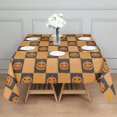 thumbnail image 3 of Checkered Pumpkin Halloween Pattern Square Tablecloth,Waterproof Square Table Cover,Wipeable Spillproof Washable Table Cover for Home Kitchen Party Decor 42"X42"(107x107cm), 3 of 6