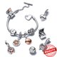 thumbnail image 3 of Romantic Rose Gold Two Color Heart Padlock Key to Happiness Double Charm Fit Original 925 Sterling Silver Bracelet Jewelry Gift, 3 of 5
