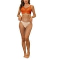 thumbnail image 2 of INSPIRE CHIC Women's Lace Minimizer Bralette U Back Full Coverage Wirefree Everyday Bras C 36 Orange Brown, 2 of 4