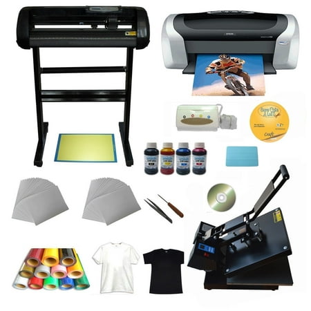 Flat Heat Press Cutter Plotter A4 Printer Injket Paper Vinyl T-Shirt CD Transfer Start-up Kit