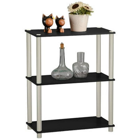 Momentum Black Leather - MOMENTUM FURNISHINGS LLC 3-Tier Black Book Shelf PBF-0283-106