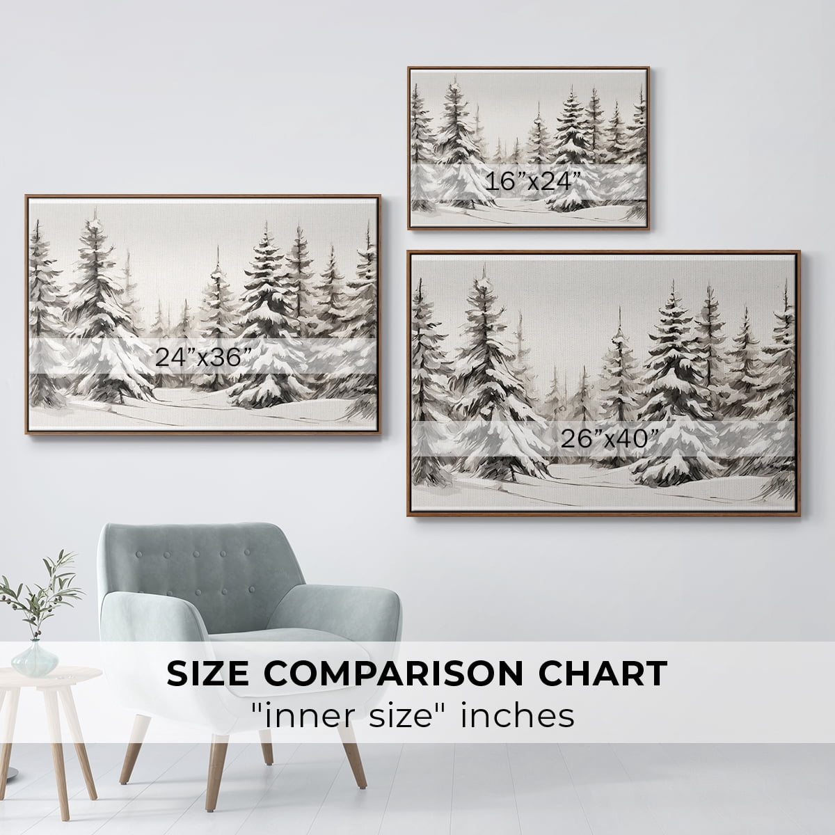 Vintage Landscape-CXCII By Wexford Home Framed in Walnut Wood Gallery Wrapped Canvas 27 in. x 41 in.