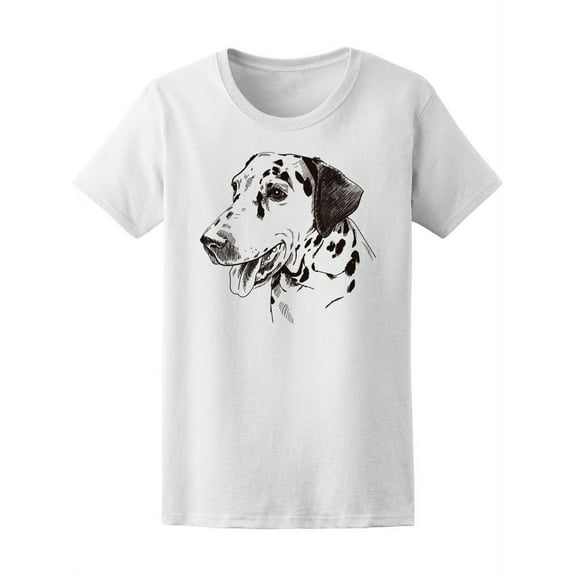 Vintage Handdrawn Dalmatian Dog T-Shirt Women -Image by Shutterstock, Female XX-Large