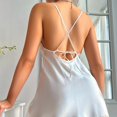 thumbnail image 4 of Women's Nightgowns Silk Thin Homewear Loose Lace Up Dresser for Bedroom,Light Blue,XL, 4 of 4