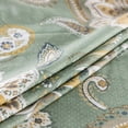 thumbnail image 6 of Green Paisley Duvet Cover    3 count Set 1  Bohemian Floral Duvet Cover with Zipper Ties 2 Pillowcases Sage Green Boho Damask Bedding Set Soft, 6 of 7