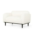 thumbnail image 2 of Noble House Chitwood Indoor Boucle Fabric Loveseat, White and Matte Black, 2 of 7