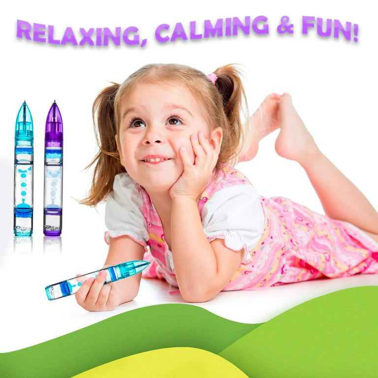 Fidget Pen Liquid Motion Bubbler Pens Liquid Timer Pens for Kids and Adults