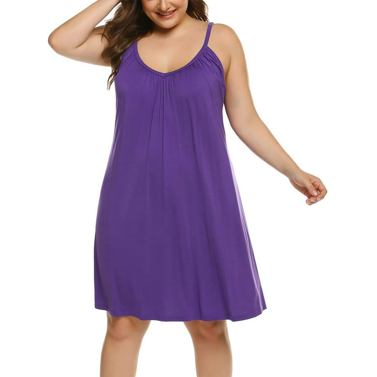 Plus Size Nightgowns for Women Sleeveless Sleepwear Soft Modal Night Pajama  Dress 