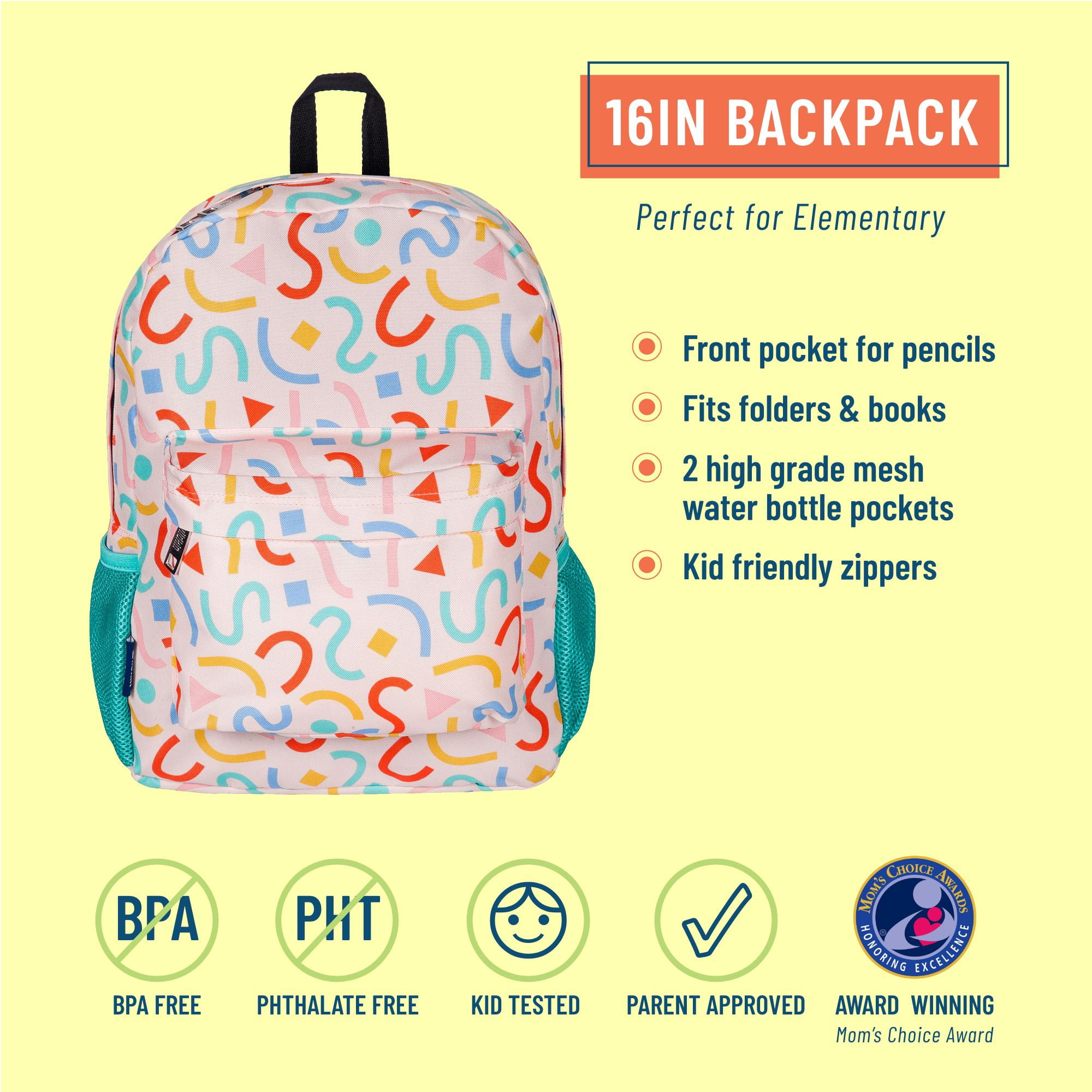 Wildkin Kids 16 Inch Backpack for Boys and Girls (Confetti Peach)