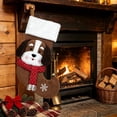 thumbnail image 6 of Dog Christmas Stocking with Red Scarf and White Cuff for Fireplace Mantel Decor, 6 of 8