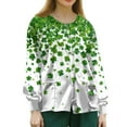 thumbnail image 4 of yuCgh Women's Long Sleeve Casual Work Shirt, Single Breasted St. Patrick's Day Print, Nursing Uniform Top, Holiday Theme,Mint Green 4XL, 4 of 5
