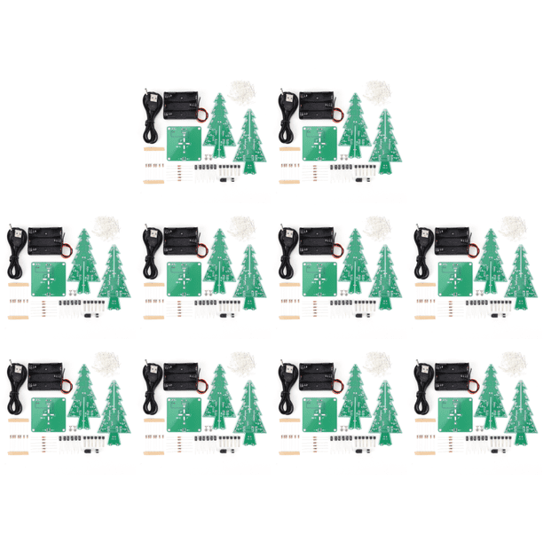 Kit de práctica de soldadura de PCB de árbol 3D DIY de Navidad para amantes del bricolaje (7 colores)