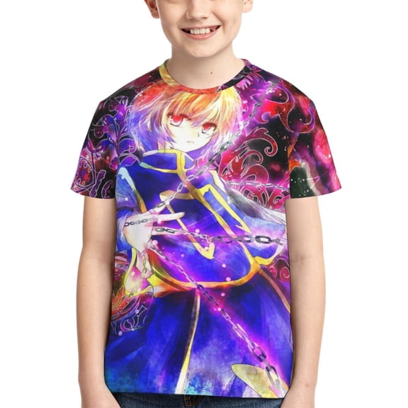 Kids 3D Graphic Hunter X Hunte kurapika T-Shirts, Novelty Shirts Crewneck Short Sleeve Tees for Youth Boys Girls