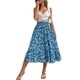 thumbnail image 5 of VISgogo Falda larga para mujer, cintura elástica, estampado floral, volantes, dobladillo grande, línea A, faldas casuales, S/M/L/XL VISgogo  moda, 5 of 7
