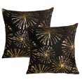 thumbnail image 1 of Juego de 2 fundas de almohada decorativas de color negro y dorado de 18 x 18 pulgadas, funda de cojín para sofá, decoración del hogar, juego de fundas de almohada para sala de estar, 1 of 5