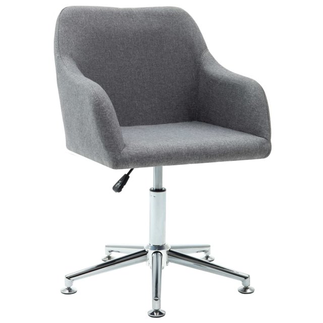 vidaXL Adult Swivel Office Chair Light Grey Fabric
