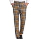 thumbnail image 2 of Pantalones rectos de corte recto con estampado de cuadros y bolsillos para hombre, pantalones casuales con botones, 2 of 9