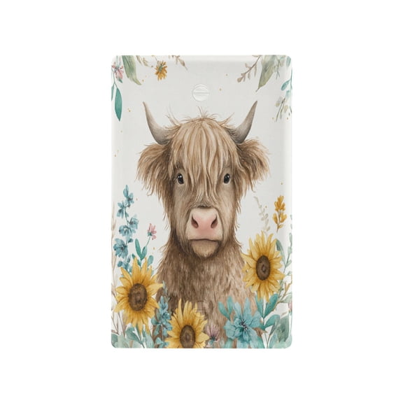 Sunflowers and Highland Cow Light Switch Cover Switch Plate Outlet Cover Plug Cover for Electrical Outlet
