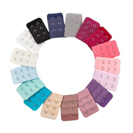 

HEMOTON 10PC Women s Bra Extenders Brassiere Extension Hooks Narrow 3 Rows 2 Buttons Bra Underwear Extension Buckle (Random Color)