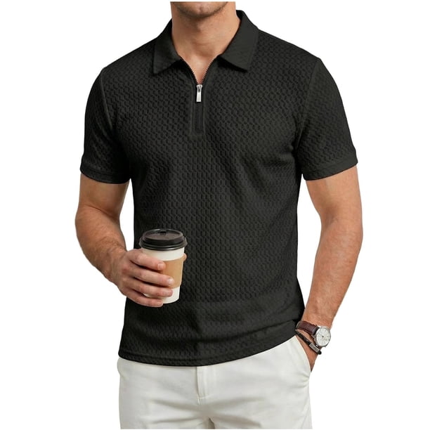 Mens Casual Manga Corta Botón Abajo Camisas de Color Sólido Suelto Moda Turndown Cuello Blusas Top para Verano Primavera, Par con Pantalones para Hombres Cortos