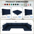 thumbnail image 6 of Geemuslly 14-Piece Outdoor Sectional Replacement Cushion Set, Waterproof 6-Seat Patio Cushions, Navy Blue, 6 of 7