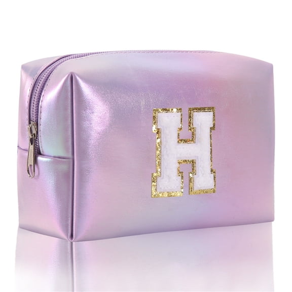 Large Capacity Embroidered Alphabet Makeup Bag Toiletry Bag Travel Storage Bag Clutch Hair Wax for People Make up Organizers Hanging Toiletry Bag for Women Make up Bags Bulk Jewelry Case for Traveling