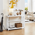 thumbnail image 2 of Alden Design 2-Tier Wood Console Table with Power Outlet for Hallway Living Room, White, 2 of 7