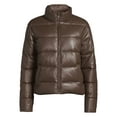 thumbnail image 5 of Time and Tru Women's Short Faux Leather Puffer Jacket, Sizes XS-3X, 5 of 5