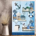 thumbnail image 6 of Navy Blue Bathroom Decor Wall Art Farmhouse Flower and Anchor Turtle Poster Blue Bathroom Picture Canvas Print Décor for Bathroom Bedroom Framed Artwork 12x16 inch, 6 of 6
