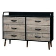 thumbnail image 5 of Tcbosik Storage Dresser with 6 Foldable Fabric Drawers, Woode Legs for Living Room Entryway Bedroom, Gray and Black, 5 of 10
