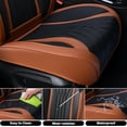 thumbnail image 3 of FLORICH Car Seat Covers Front Pair, Luxury Design Seat Protectors, Universal Auto Interior Accessories Fit for Most Cars, Black & Brown, 3 of 6