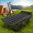 thumbnail image 6 of Slsy Camping Cot with Black&Gray Pad,Cots for Sleeping,Camping Bed Folding Cot 900LBS(Max Load) Comfortable Heavy Duty Adult & Kids Travel Cot with Carry Bag, 6 of 13