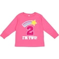 thumbnail image 3 of Inktastic 2nd Birthday 2 Year Old Girls Rainbow Star Girls Long Sleeve Toddler T-Shirt, 3 of 5