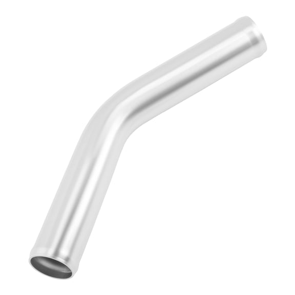 Tubo de intercambiador de calor de aleación de aluminio 1.5" OD 45° 6063 con dibujo de alambre de doble cara y bulto de 5.91" de longitud y 0.06" de grosor tono plateado